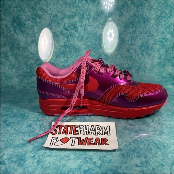 Nike Air Max 1 Men’s Patent Pink Low Top Retro Cushioned Shoes Sneakers Size 10 - Picture 5 of 5